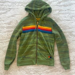 Aviator Nation camouflage zip up hoodie